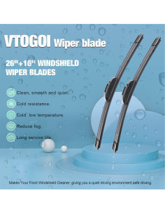 Juego de Limpiaparabrisas VTOGOI 26+16+11 cm para Kia y Hyundai 2