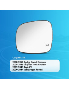 Espejo Lateral Izquierdo Calentado SNEMEEY para Dodge 2