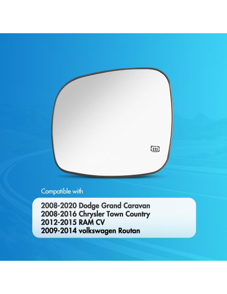 Espejo Lateral Izquierdo Calentado SNEMEEY para Dodge