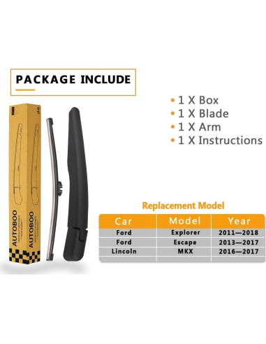 Brazo Limpiaparabrisas Trasero AUTOBOO para Ford y Lincoln