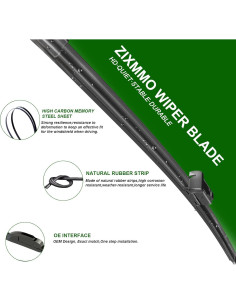 Juego de Limpiaparabrisas ZIXMMO para Hyundai y Mazda 3 Piezas 2