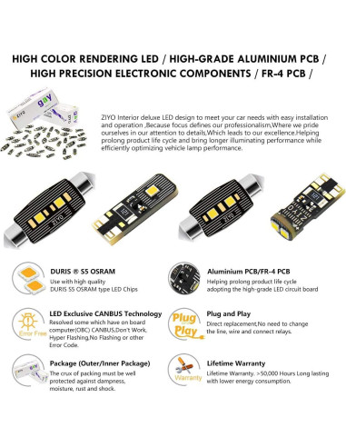 Kit 20 Bombillas LED ZIYO para GMC Yukon 2000-2006