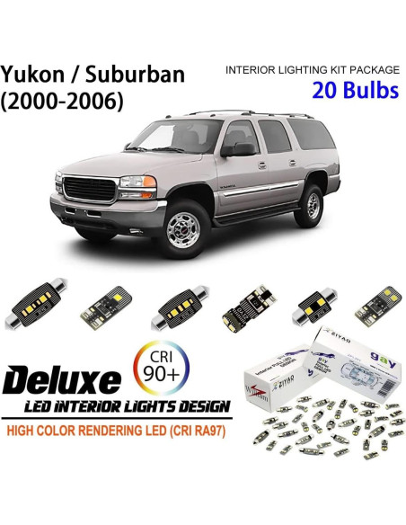 Kit 20 Bombillas LED ZIYO para GMC Yukon 2000-2006