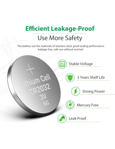 Batería de Litio CR2032 3V LiCB Paquete de 10 Unidades