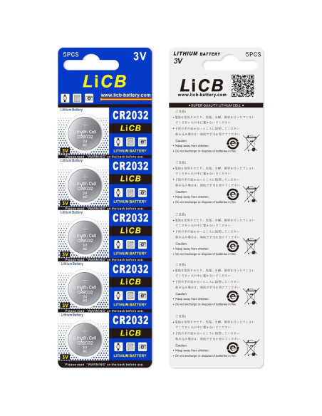 Batería de Litio CR2032 3V LiCB Paquete de 10 Unidades
