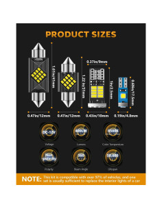 Kit de 24 Bombillas LED para Interiores de Auto Zakolak 2
