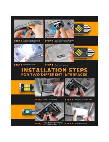 Kit de 24 Bombillas LED para Interiores de Auto Zakolak
