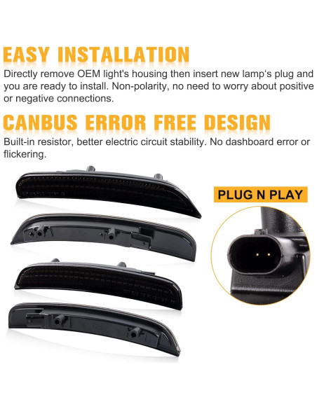 Luces de Marcador Lateral LED Gempro para Dodge Charger 2015-2023