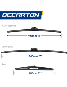 Juego de Limpiaparabrisas DECARTON para Hyundai Kona 2018-2023 2