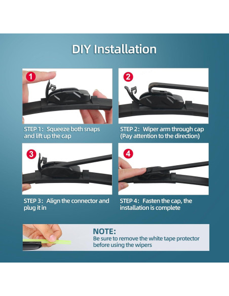 Juego de Limpiaparabrisas DECARTON para Hyundai Kona 2018-2023