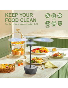 Ventilador de Comida Grete Gotye 4 Piezas Portátil Gris 2