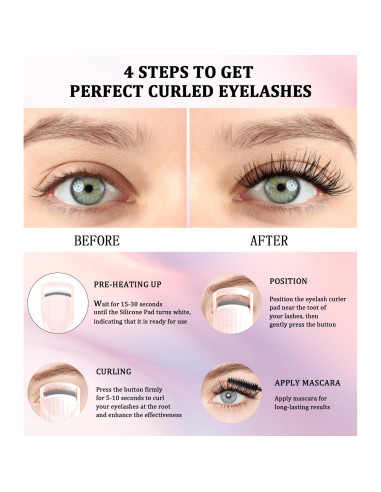 Rizador de Pestañas Eléctrico Acavado - Calentamiento 10s