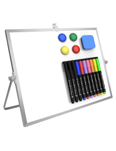 GMAOPHY Pizarra Blanca Borrable 40x30cm con Soporte y 10 Marcadores