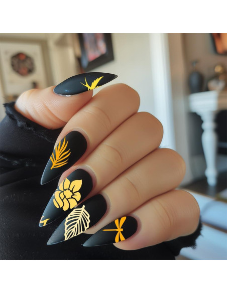 Juego de Estampado de Uñas Beinkmake 3 Piezas Floral