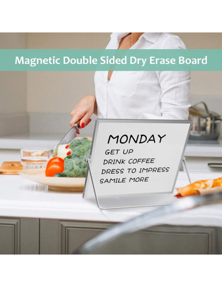 GMAOPHY Pizarra Blanca Borrable 40x30cm con Soporte y 10 Marcadores
