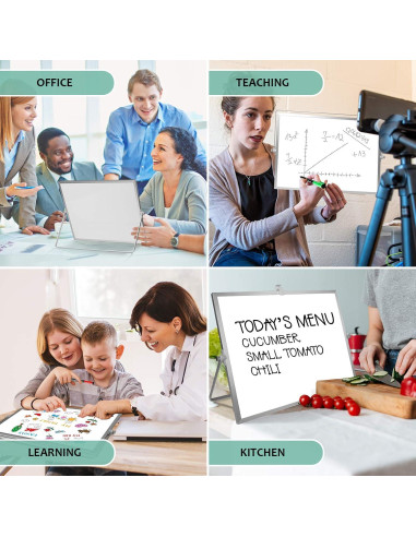 GMAOPHY Pizarra Blanca Borrable 40x30cm con Soporte y 10 Marcadores