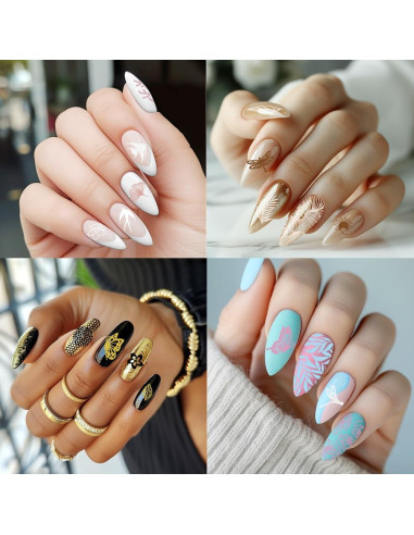 Juego de Estampado de Uñas Beinkmake 3 Piezas Floral