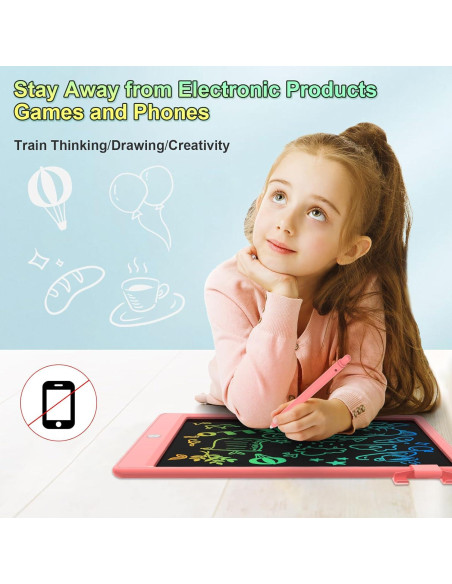 Tableta de Dibujo LCD CHAFEGY 10.5" Rosa para Niños