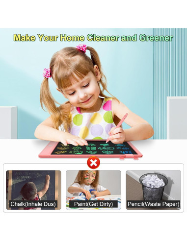 Tableta de Dibujo LCD CHAFEGY 10.5" Rosa para Niños