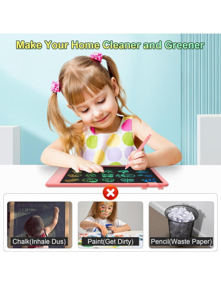 Tableta de Dibujo LCD CHAFEGY 10.5" Rosa para Niños