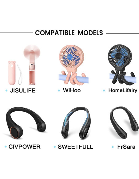 Cable de carga USB C 1.5m para ventiladores JISULIFE y más