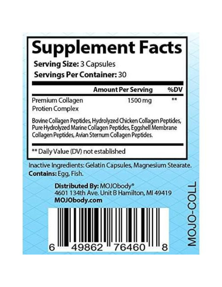 Cápsulas de Colágeno Múltiple MOJObody 1800mg 90 Cápsulas