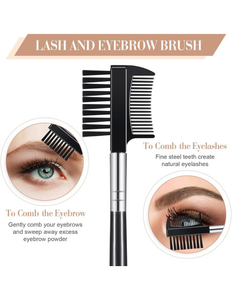 Rizador de Pestañas Perthlin con Kit de Cepillos y Peines