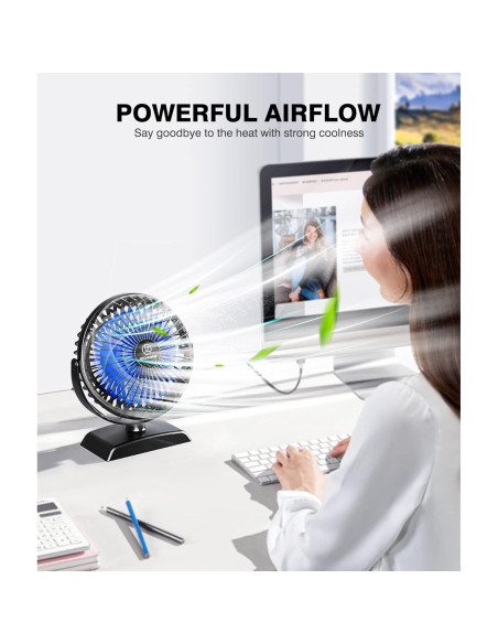 Ventilador de Escritorio JZCreater Mini USB 3 Velocidades Silencioso