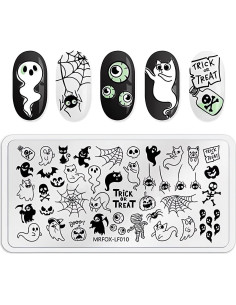 Placa de Estampado de Uñas Halloween MABKJLF 12x6 cm 2