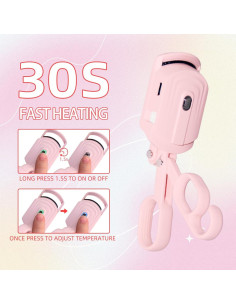 Rizador de Pestañas Calentado JINCUIY Rosa 3 Temperaturas 2