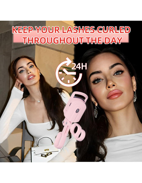 Rizador de Pestañas Calentado JINCUIY Rosa 3 Temperaturas