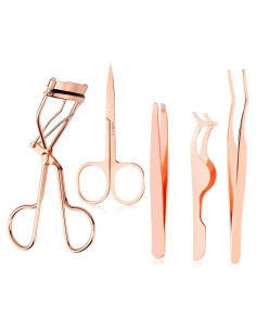 Kit de Herramientas para Pestañas Arroyner 5 Piezas Dorado Rosa