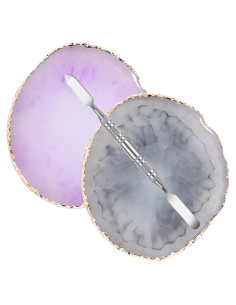 Paleta de Resina para Uñas Beautifultracy 2 Pcs Gris y Púrpura