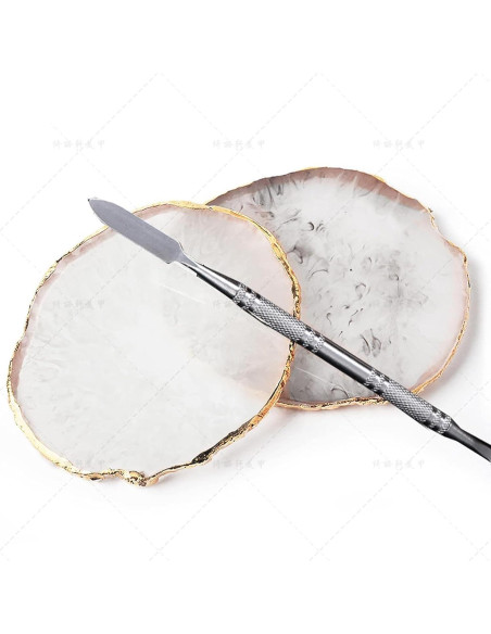 Paleta de Resina para Uñas Beautifultracy 2 Pcs Gris y Púrpura