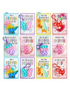 JOYIN 12 Juguetes Llave Pop Fidget Antiestrés Multicolor