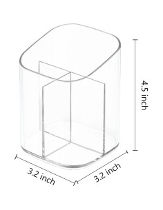 Soporte para lápices y bolígrafos Newkita acrílico transparente 3 ranuras 2
