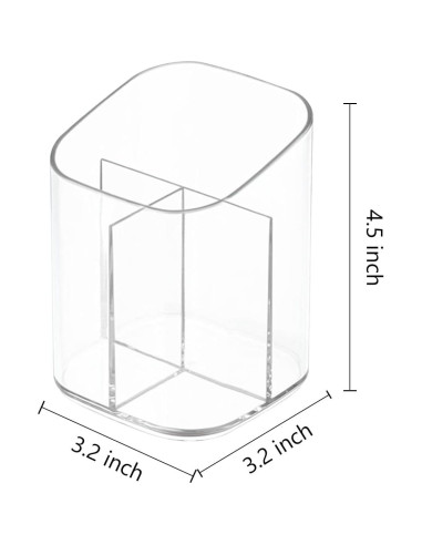 Soporte para lápices y bolígrafos Newkita acrílico transparente 3 ranuras