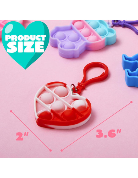 JOYIN 12 Juguetes Llave Pop Fidget Antiestrés Multicolor