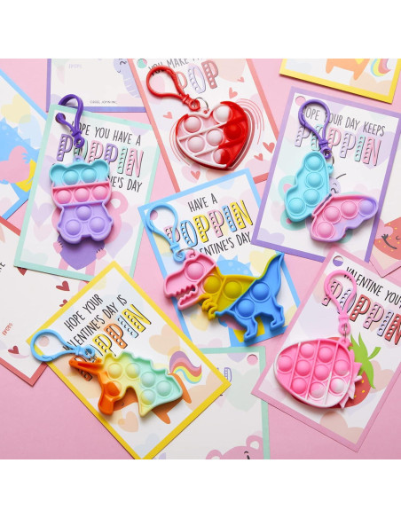 JOYIN 12 Juguetes Llave Pop Fidget Antiestrés Multicolor