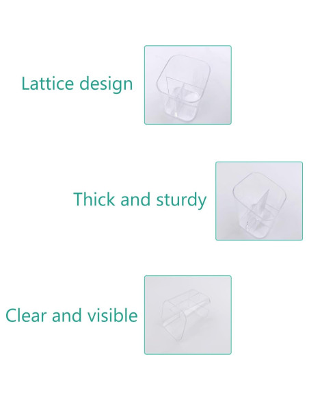 Soporte para lápices y bolígrafos Newkita acrílico transparente 3 ranuras