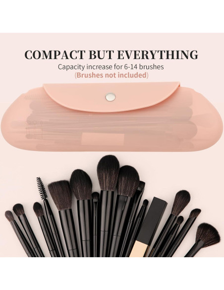 Estuche de Brochas de Maquillaje DUcare Rosa Silicona Impermeable Estuche de Brochas de Maquillaje DUcare Rosa Silicona Impermeable