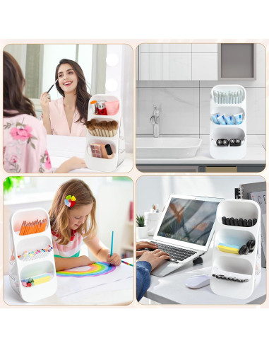 Organizador de Brochas de Maquillaje EXIN DECHEN Transparente 3 Niveles