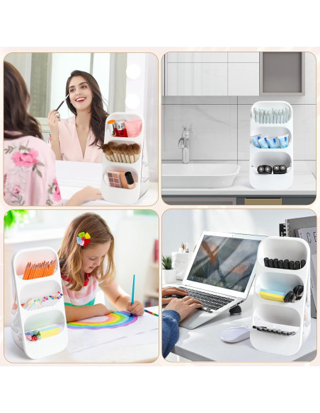 Organizador de Brochas de Maquillaje EXIN DECHEN Transparente 3 Niveles