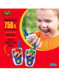 Walkie Talkies Super Mario eKids para Niños - Rango 228m 2