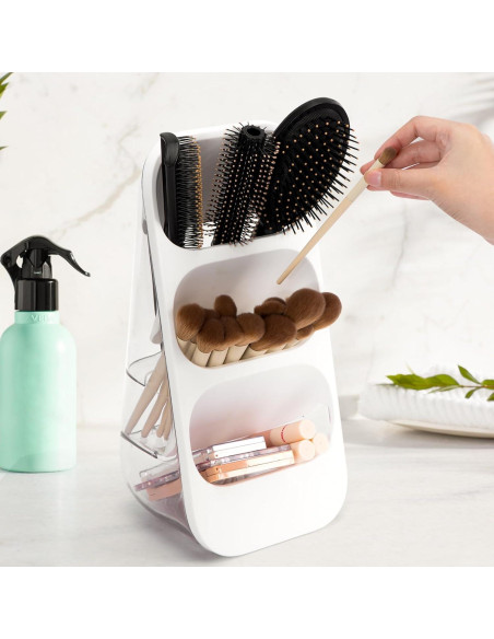 Organizador de Brochas de Maquillaje EXIN DECHEN Transparente 3 Niveles