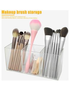 Organizador de Brochas de Maquillaje Cerpourt Acrílico Transparente 2