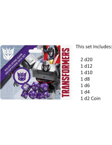 Conjunto de Dados Decepticon Transformers - 8 Piezas - Estudio de Juegos Renegado