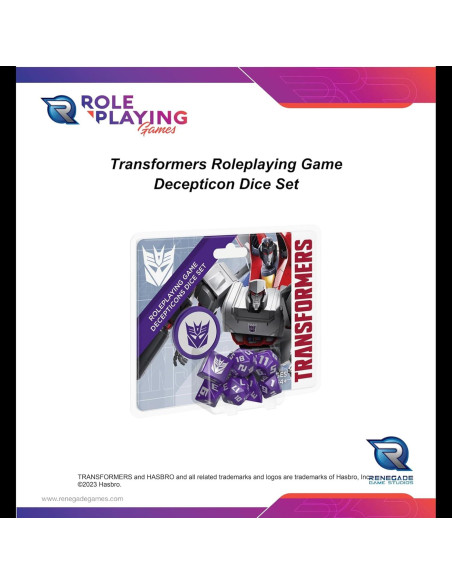 Conjunto de Dados Decepticon Transformers - 8 Piezas - Estudio de Juegos Renegado
