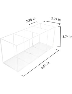 Soporte organizador de bolígrafos acrílico QPEY 4 compartimentos 2