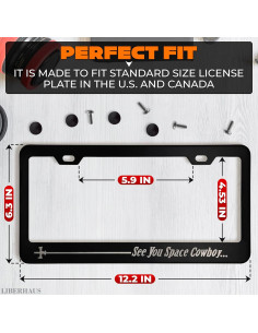 Marco de Placa de Licencia Anime LIBERHAUS Negro 30x15 cm 2